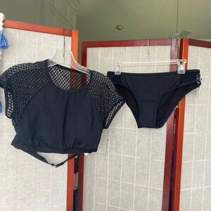 Jantzen two piece black swim suit NEW